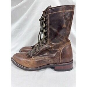 Laredo Sara Rose Women's Leather Lace Up Western Riding Packer Roper Boots Size9